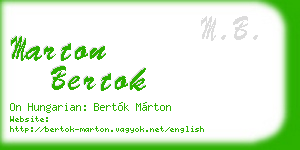 marton bertok business card
